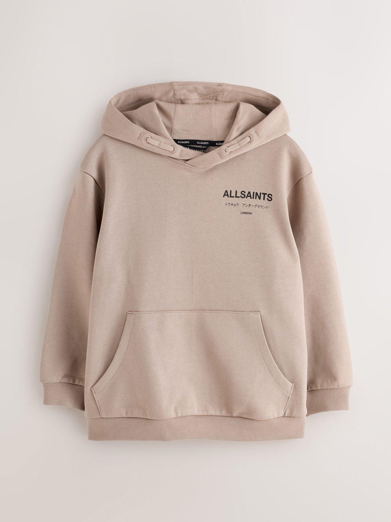 Image 6 of 7 of smALLSAINTS smALLSAINTS Boys Oversized Logo Print Hoodie - Light Brown
