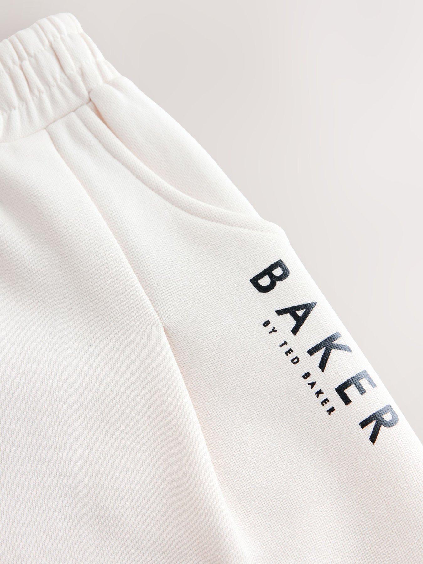 Image 5 of 5 of Ted Baker Girls Off-Shoulder Logo Sweatshirt and Joggers Set - Cream