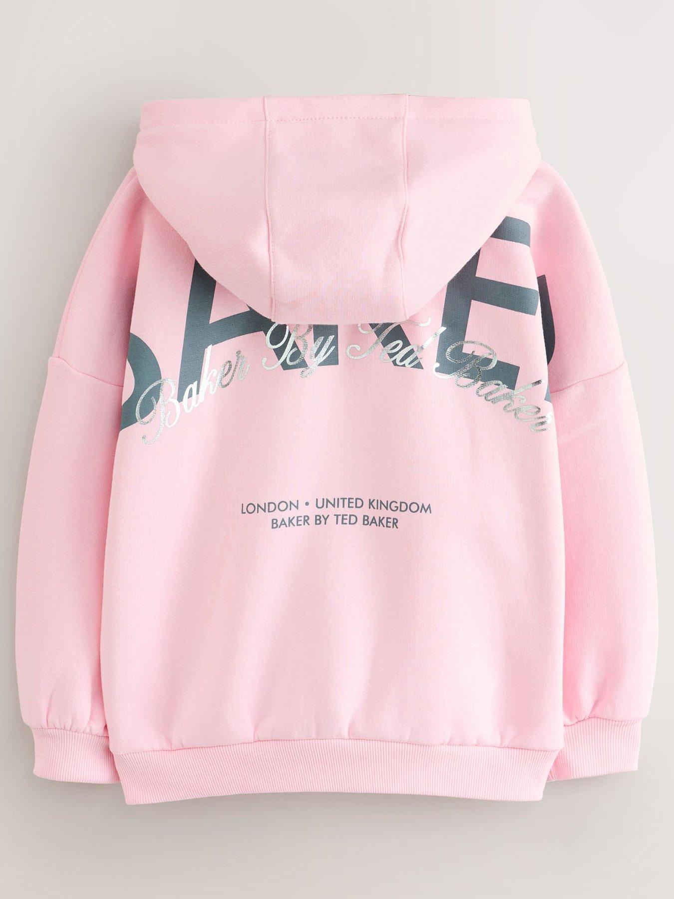 Image 3 of 7 of Ted Baker Girls Oversized Graphic Hoodie - Pink