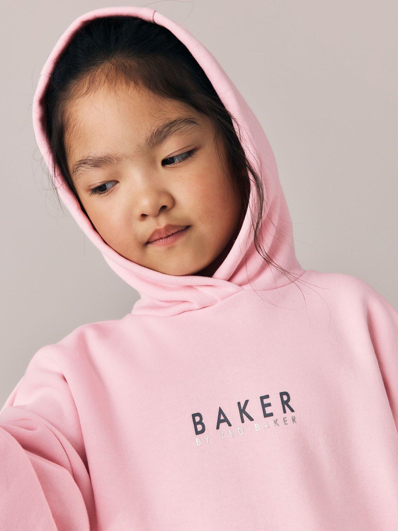 Image 6 of 7 of Ted Baker Girls Oversized Graphic Hoodie - Pink