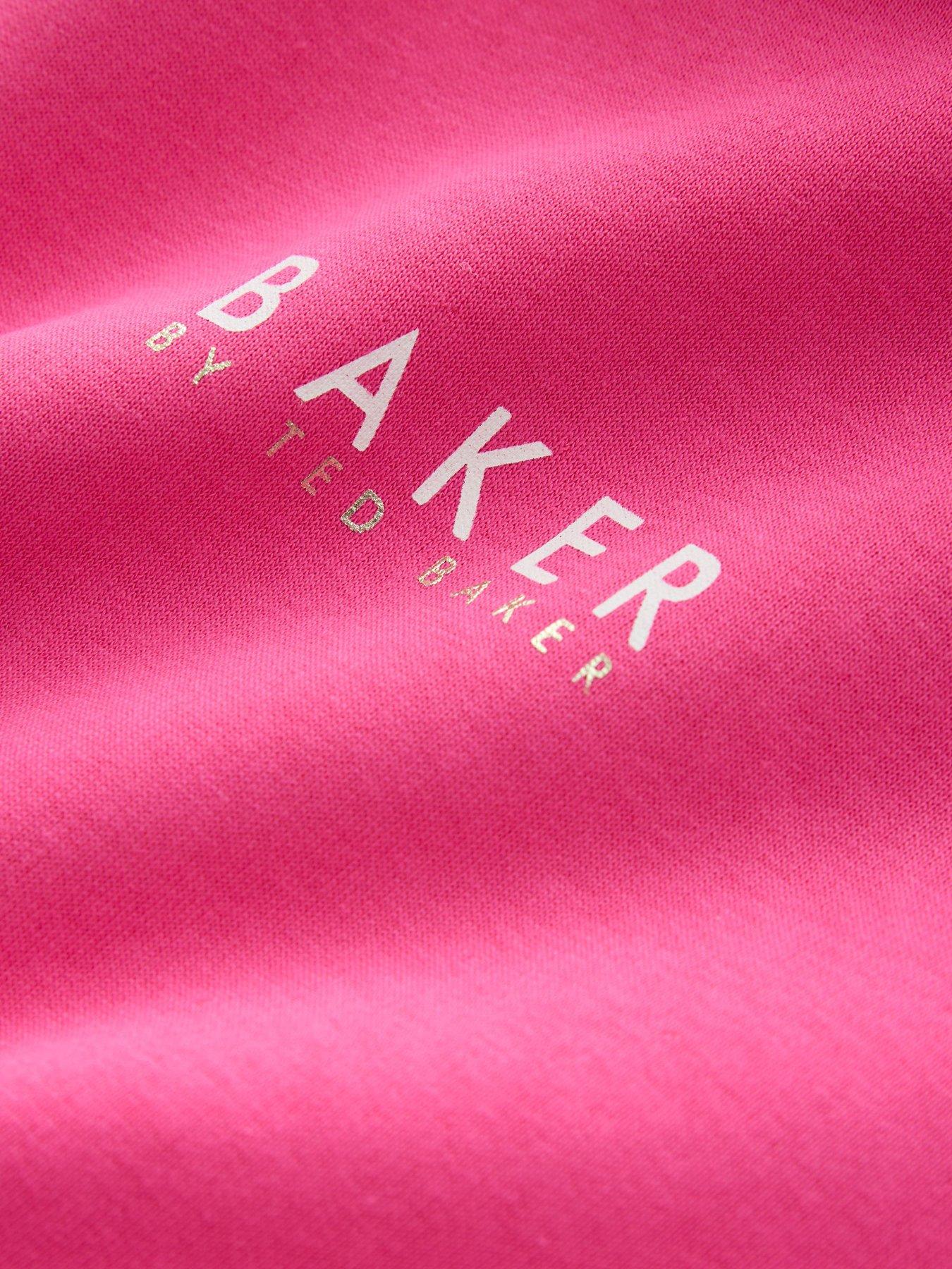 Image 5 of 7 of Ted Baker Girls Oversized Graphic Hoodie - Fuchsia Pink