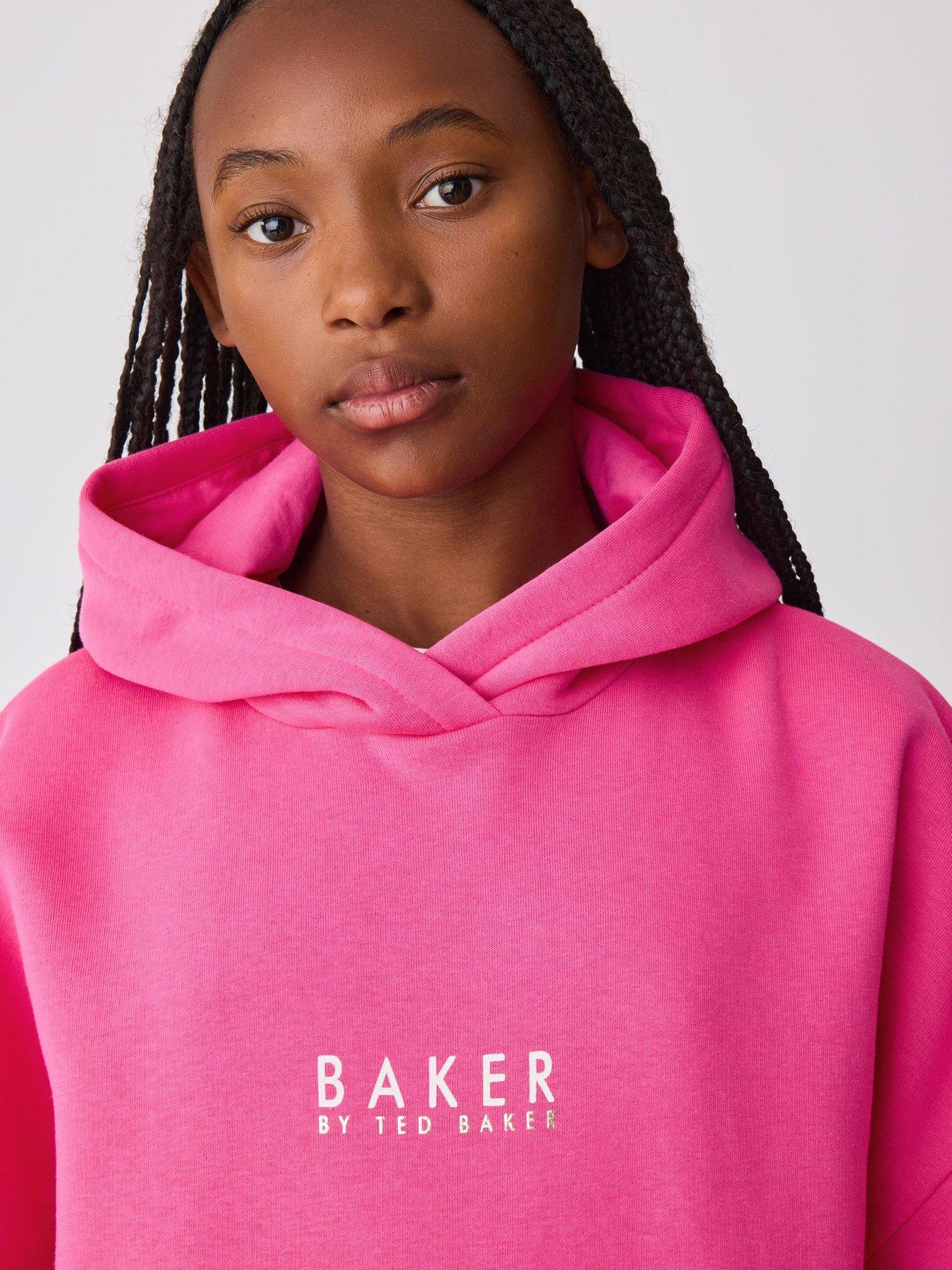 Image 6 of 7 of Ted Baker Girls Oversized Graphic Hoodie - Fuchsia Pink