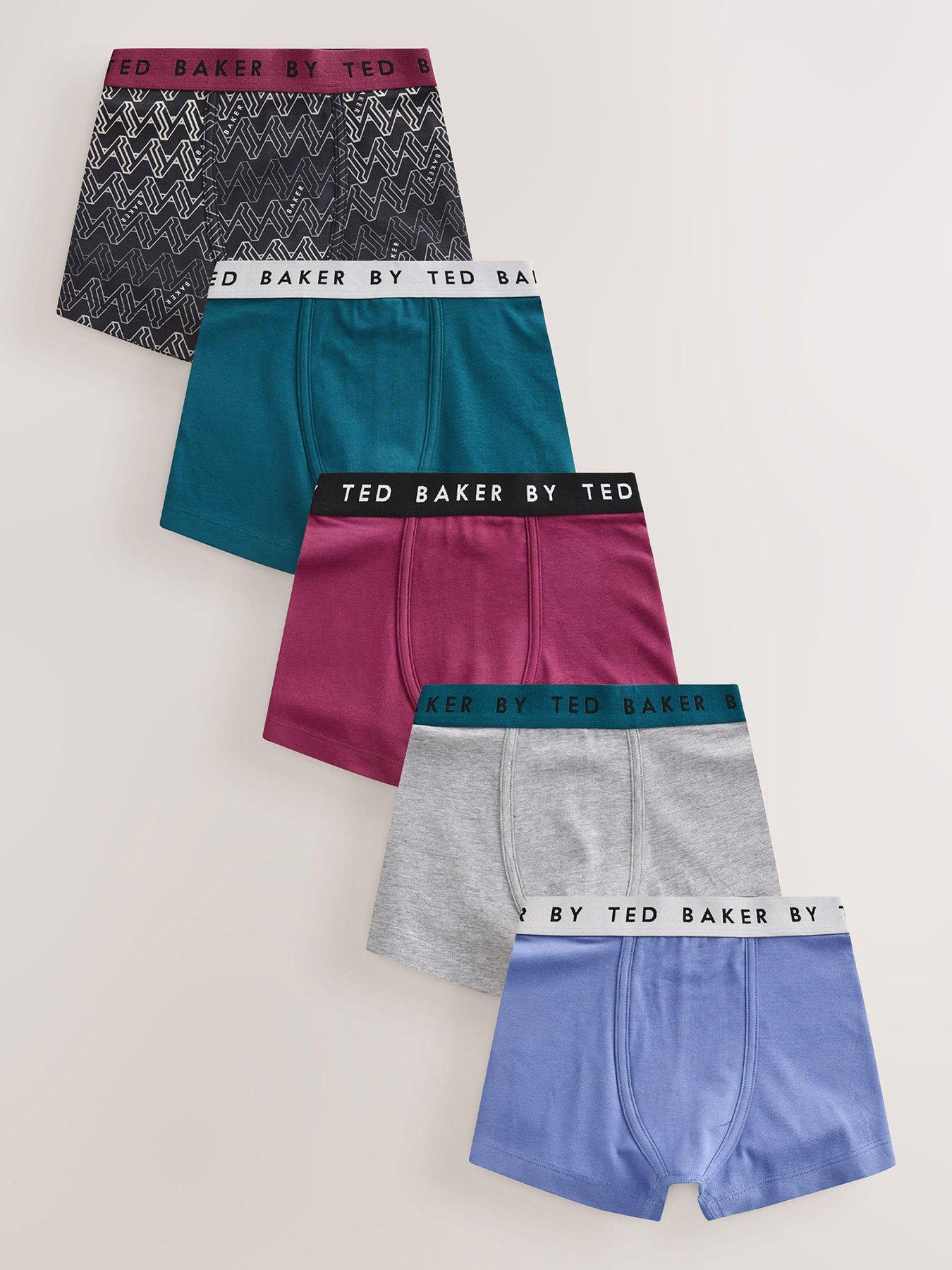 Ted Baker Boys 5 Pack Branded Waistband Boxer Trunks - Multi