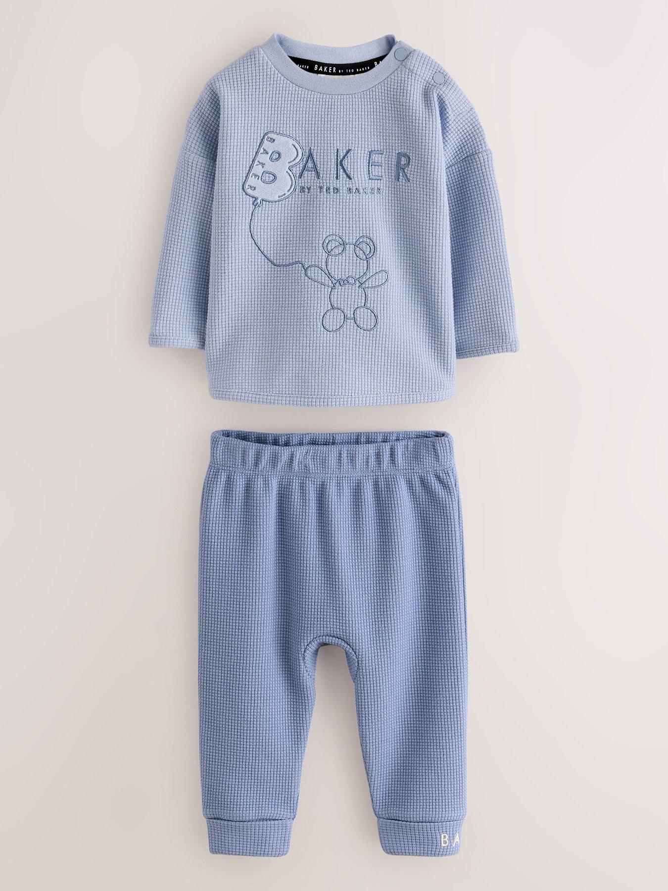 Image 2 of 7 of Ted Baker Baby Boys Waffle Textured 4 Piece Sweatshirt Set - Multi