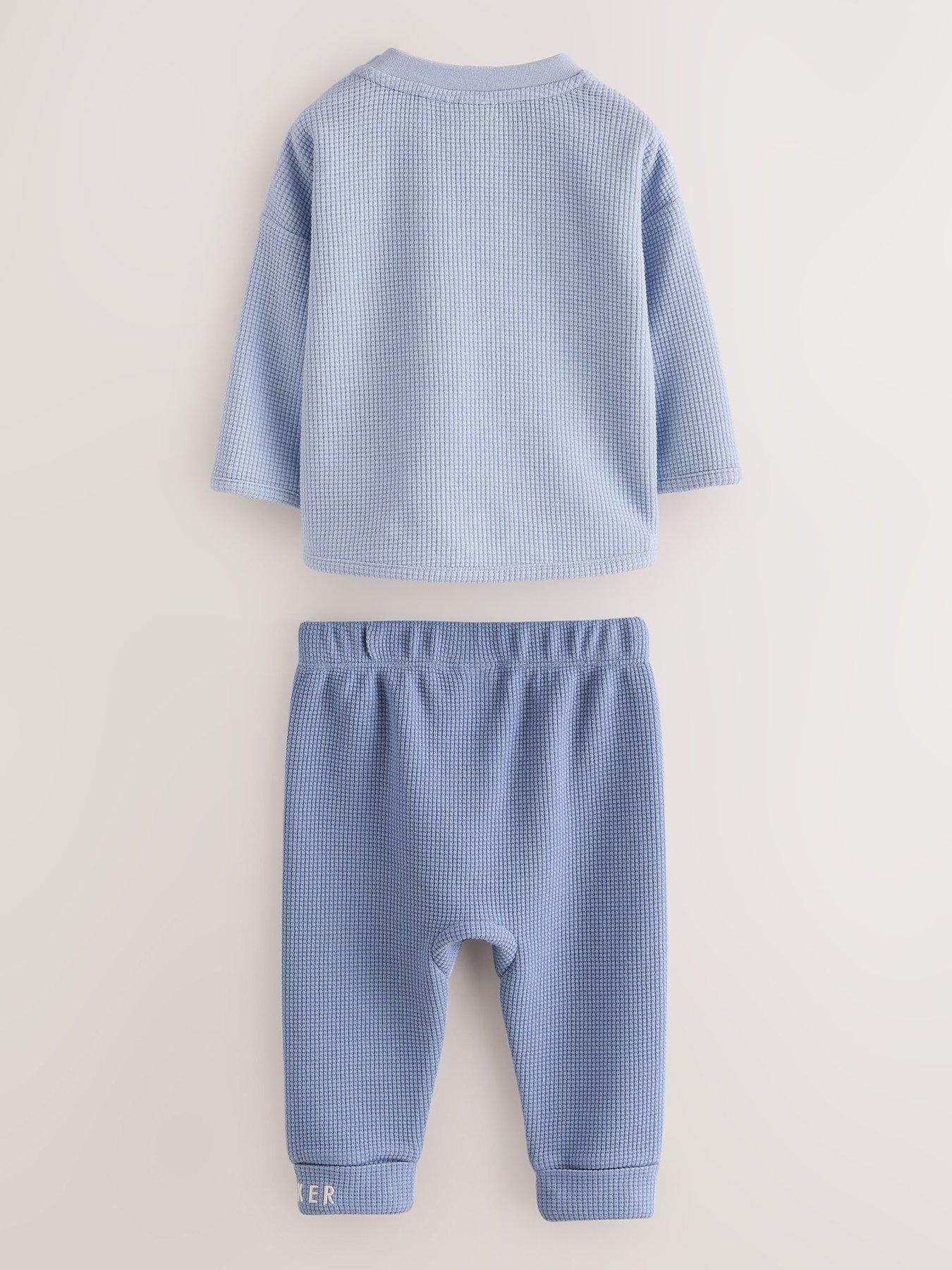 Image 3 of 7 of Ted Baker Baby Boys Waffle Textured 4 Piece Sweatshirt Set - Multi