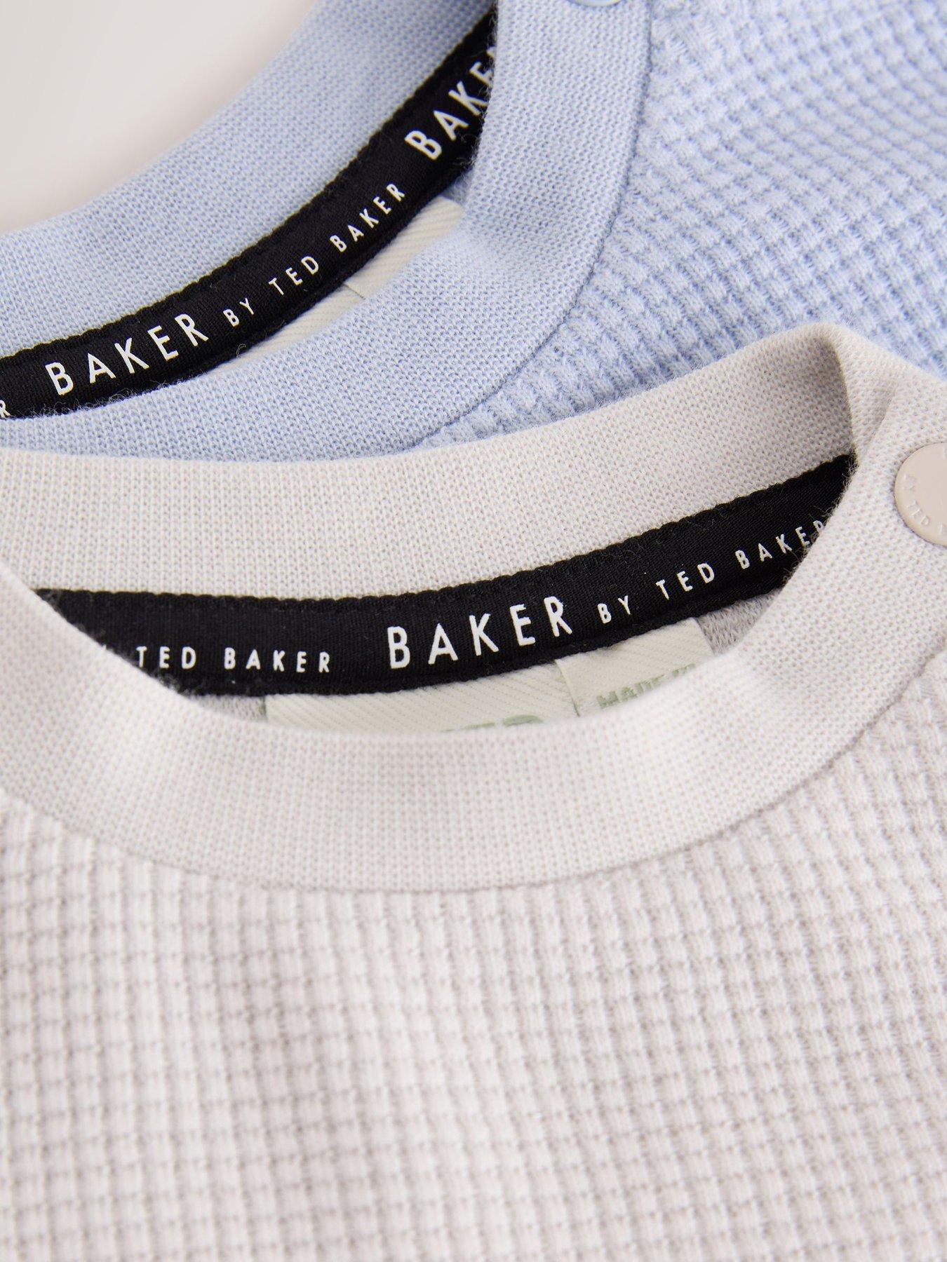 Image 5 of 7 of Ted Baker Baby Boys Waffle Textured 4 Piece Sweatshirt Set - Multi