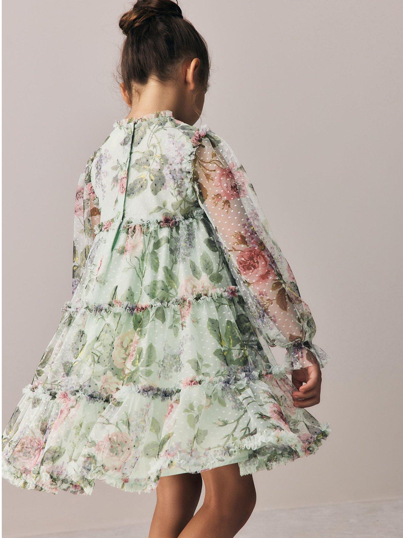 Image 1 of 1 of Laura Ashley La1 Floral Mesh Dres