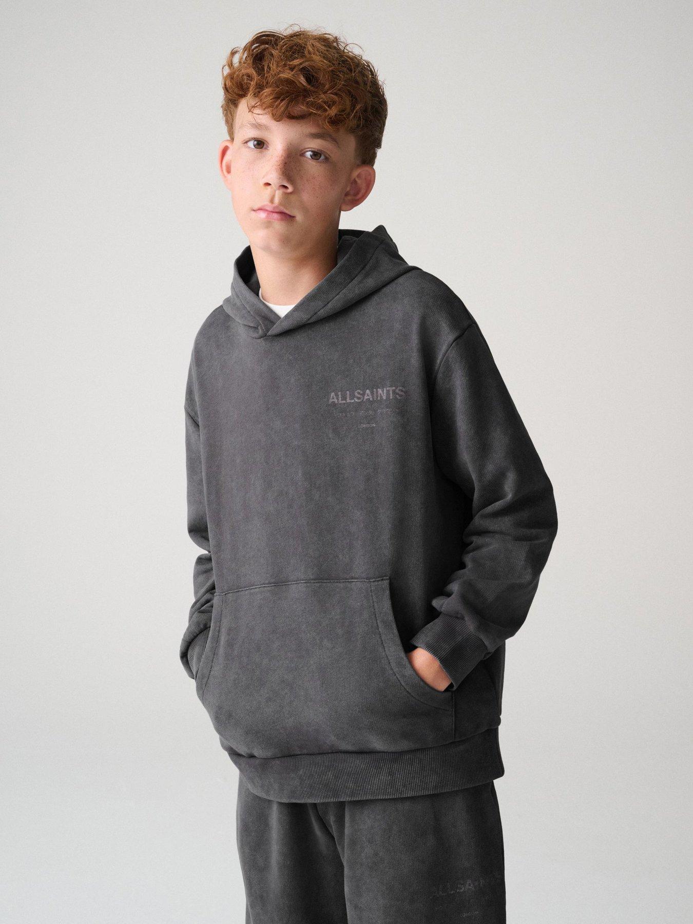 Image 1 of 6 of smALLSAINTS Boys Underground Oversized Pullover Hoodie - Charcoal Grey