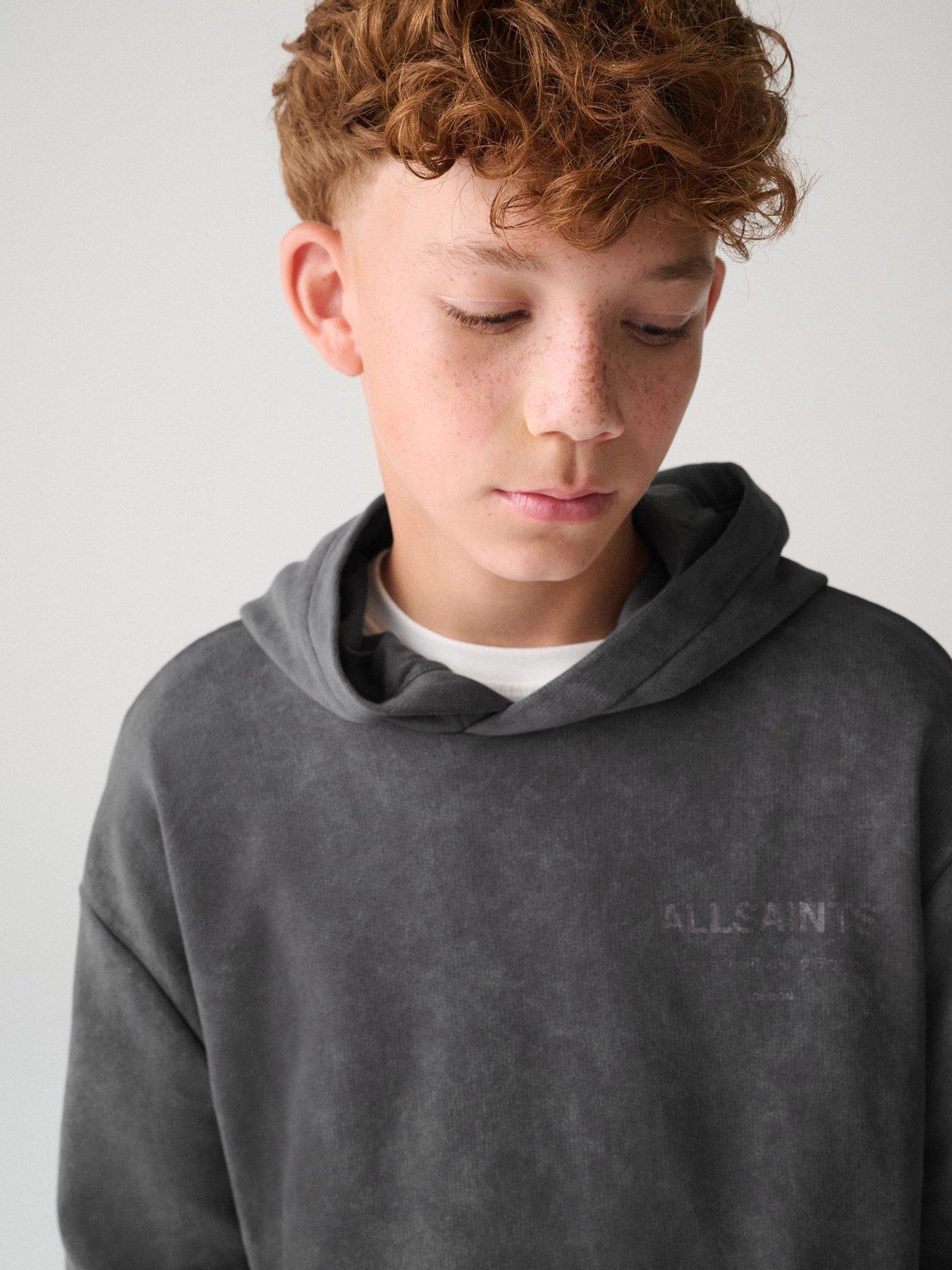 Image 3 of 6 of smALLSAINTS Boys Underground Oversized Pullover Hoodie - Charcoal Grey