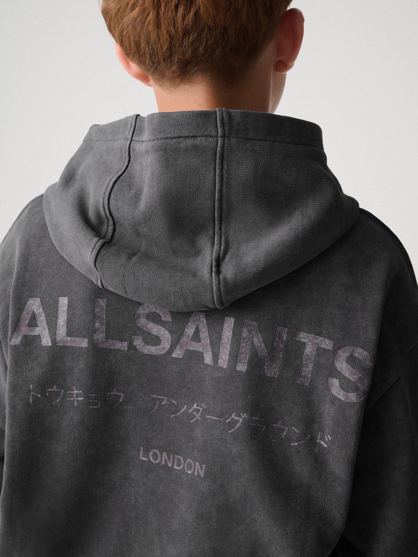 Image 4 of 6 of smALLSAINTS Boys Underground Oversized Pullover Hoodie - Charcoal Grey