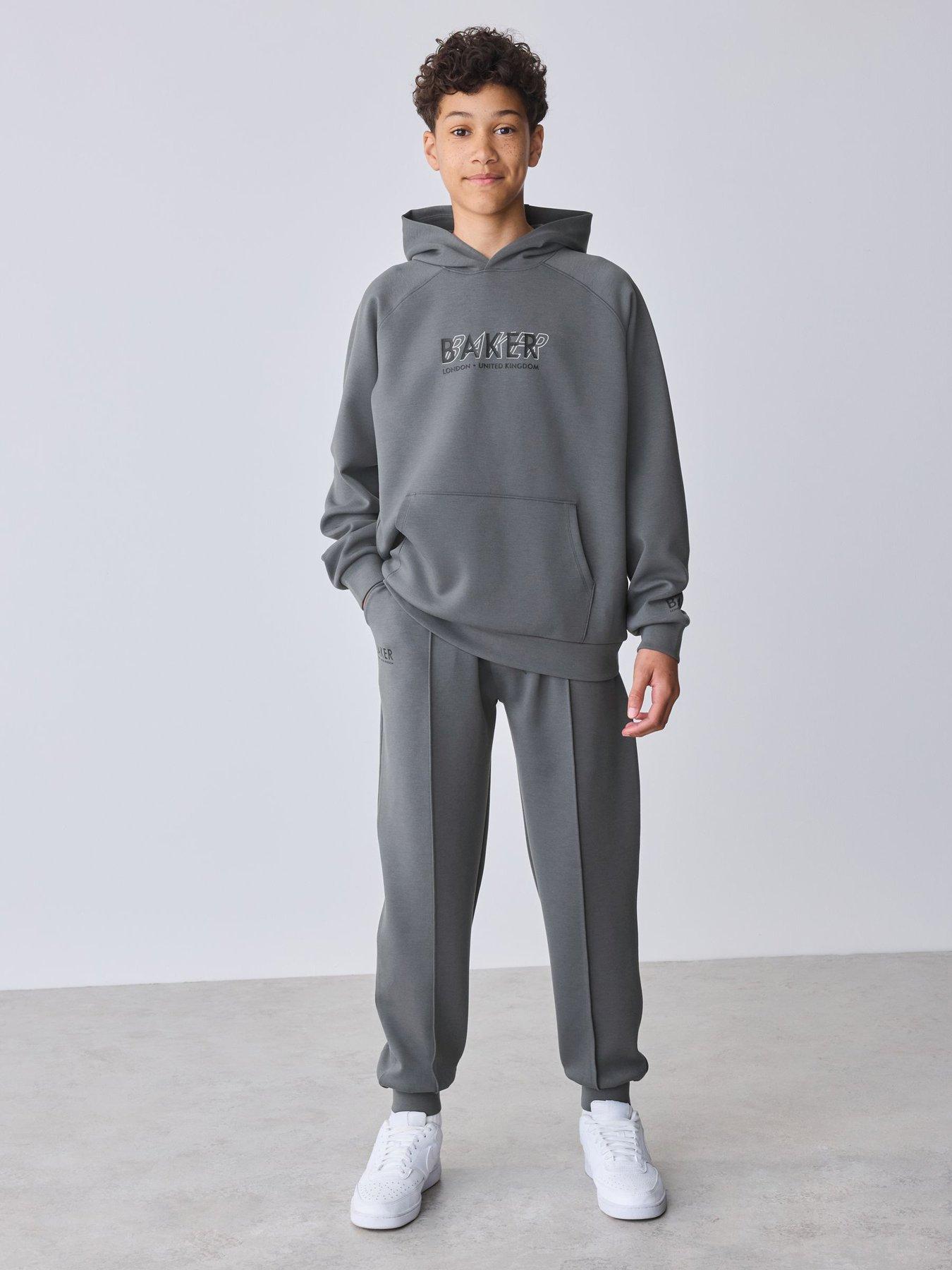 Ted Baker Boys Oversized Scuba Hoodie And Joggers Set - Charcoal Grey