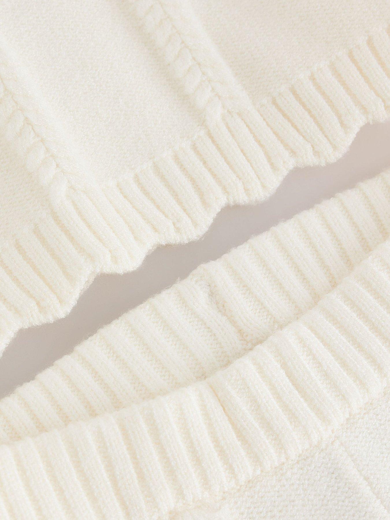Image 4 of 6 of Ted Baker Baby Girls 2 Piece Organza Collared Cable Knit Set - Cream