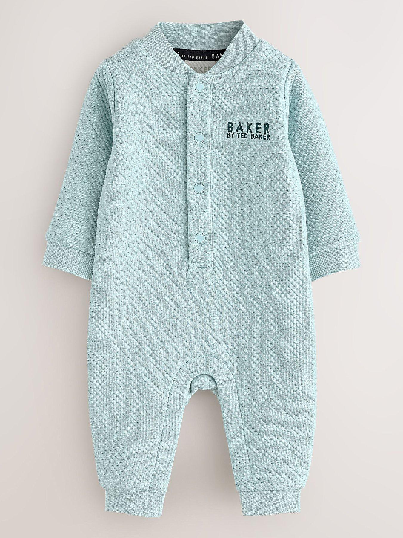 Ted Baker Baby Boys Baker Textured Microquilt Romper - Green