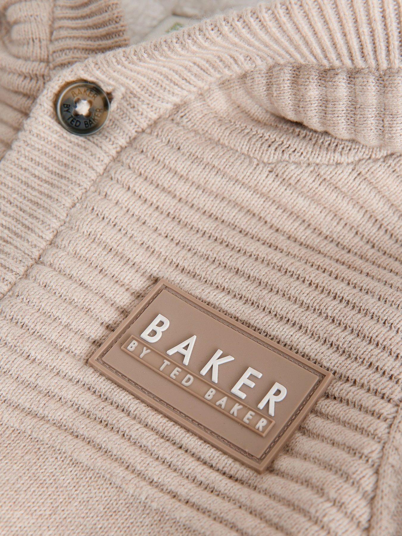Image 5 of 6 of Ted Baker Baby Unisex Knitted Hooded Lined Romper - Stone