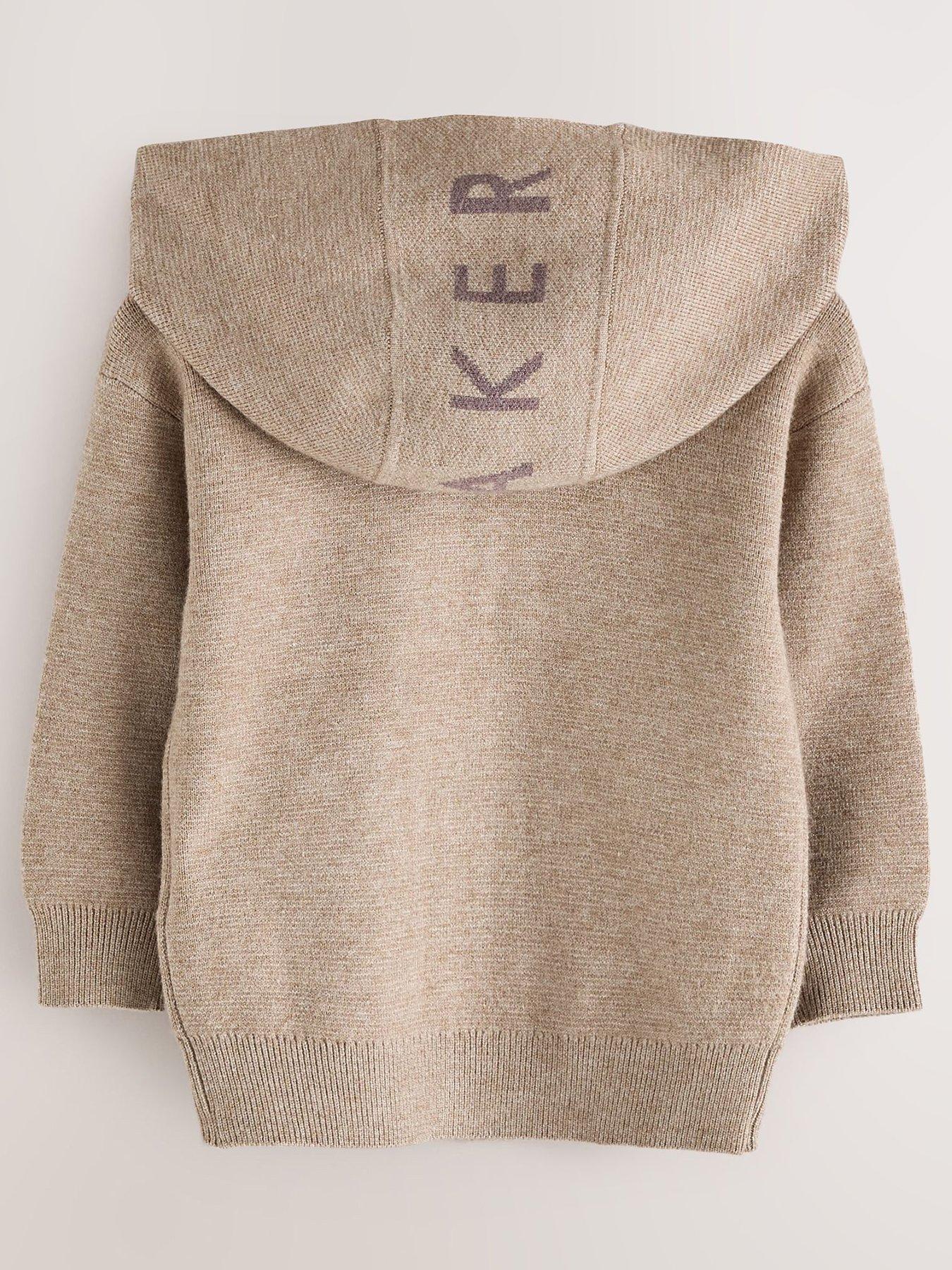 Image 2 of 5 of Ted Baker Baby Boys Knitted Hooded Zip-Through Jacket - Stone
