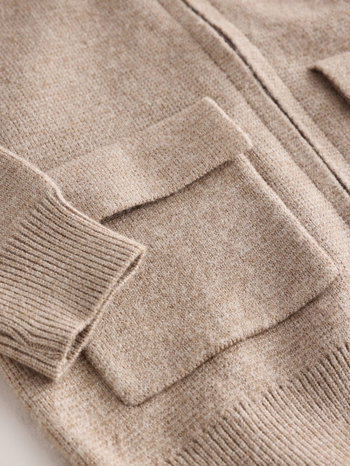 Image 4 of 5 of Ted Baker Baby Boys Knitted Hooded Zip-Through Jacket - Stone