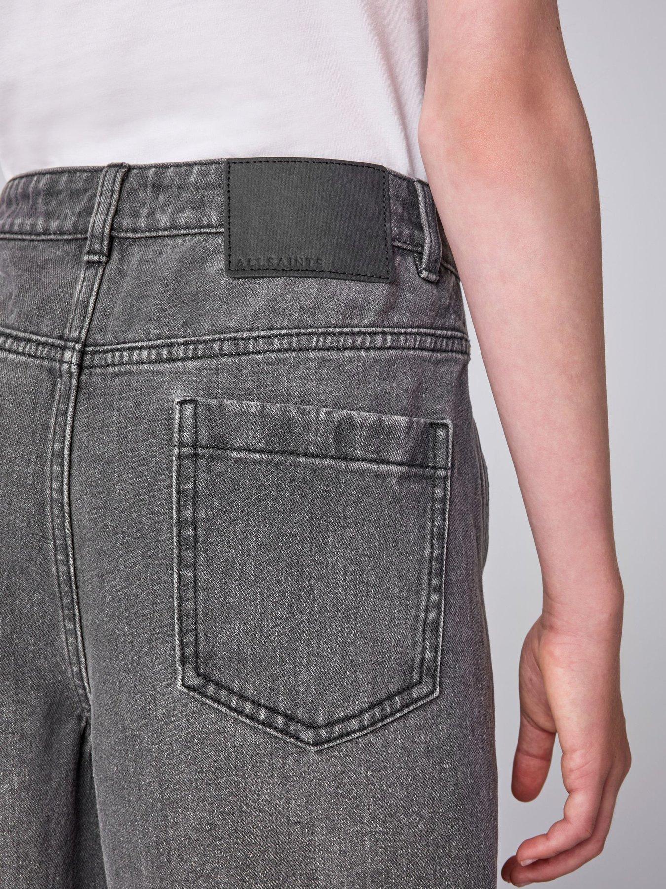 Image 4 of 7 of smALLSAINTS Girls Barrel Leg Jeans - Washed Black