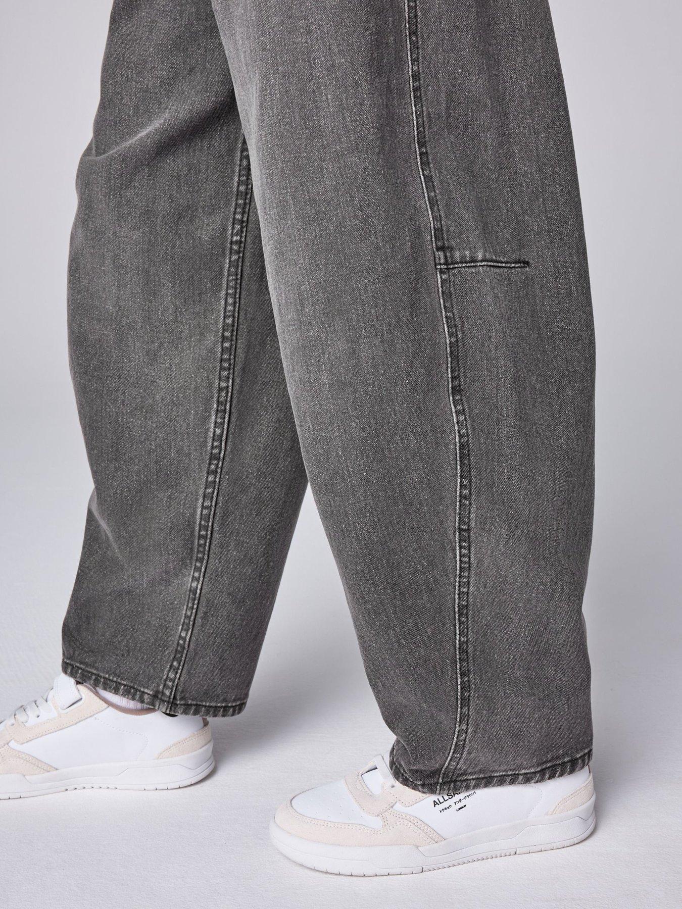 Image 5 of 7 of smALLSAINTS Girls Barrel Leg Jeans - Washed Black
