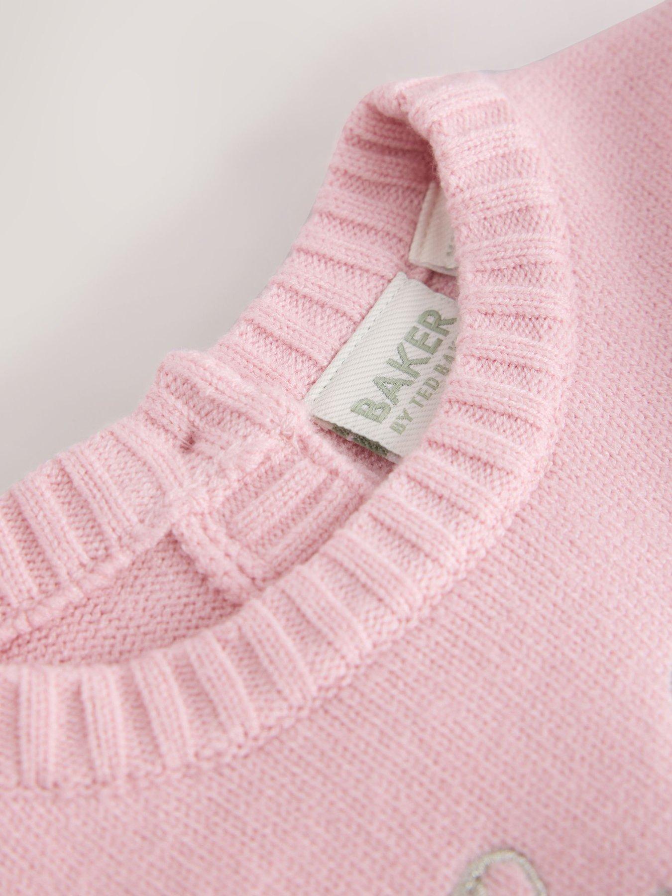 Image 3 of 6 of Ted Baker Baby Girls Knitted Peplum Bow Detail Set - Pink