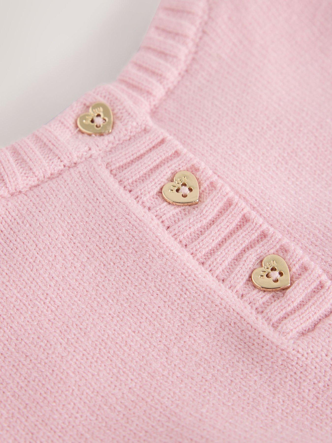 Image 6 of 6 of Ted Baker Baby Girls Knitted Peplum Bow Detail Set - Pink