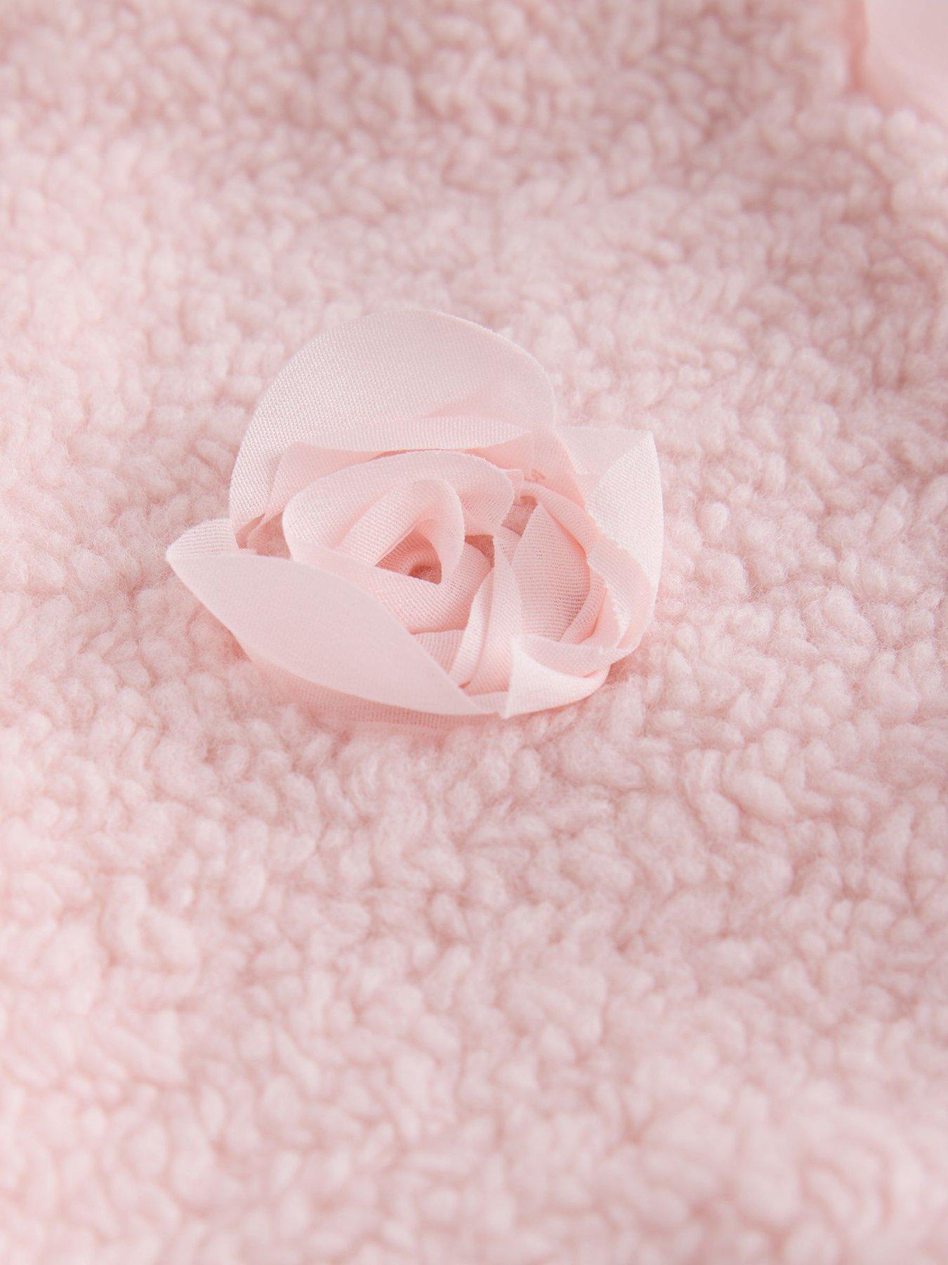 Image 6 of 6 of Ted Baker Baby Girls 3d Corsage Borg Pramsuit - Pink