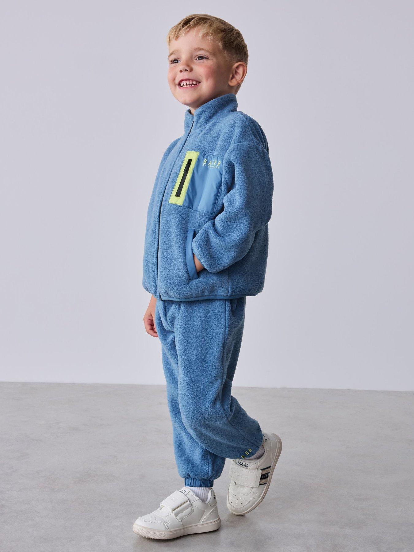 Ted Baker Boys 2 Piece Zip Through Fleece And Joggers Set - Blue