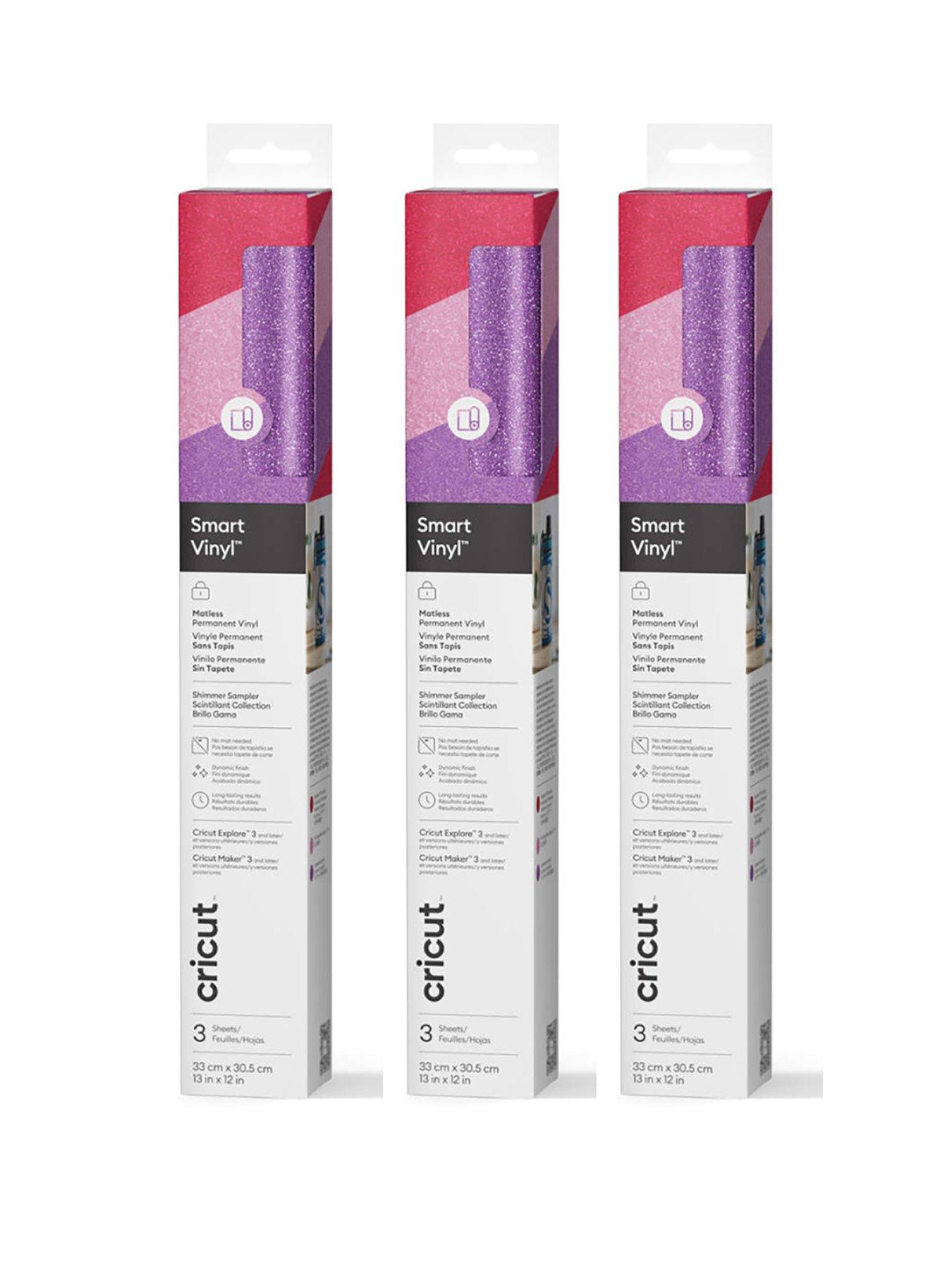 Cricut Smart Vinyl Shimmer Matless Permanent Vinyl, Sampler - 13 in x 12 in (3 ct)