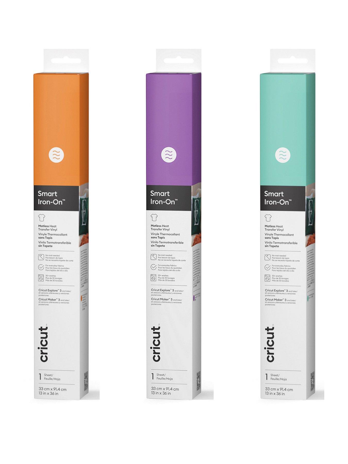 Cricut Cricut Smart Iron-On Matless Heat Transfer Vinyl (13 In X 36 In) Bright Orange, Lavender, Mint in One Colour