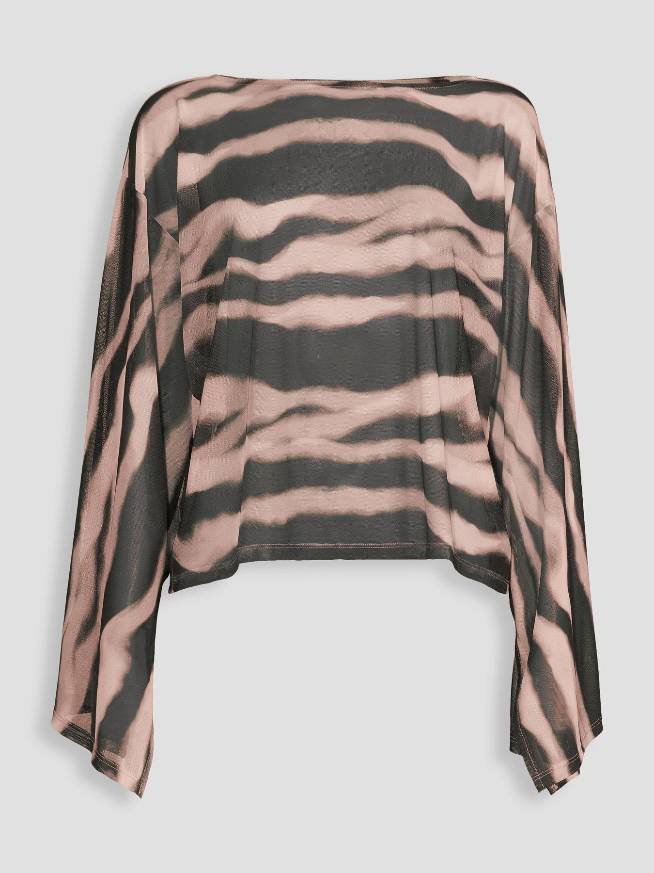 Image 7 of 7 of The Very Collection Womens Volume Sleeve Zebra Print Top - Animal