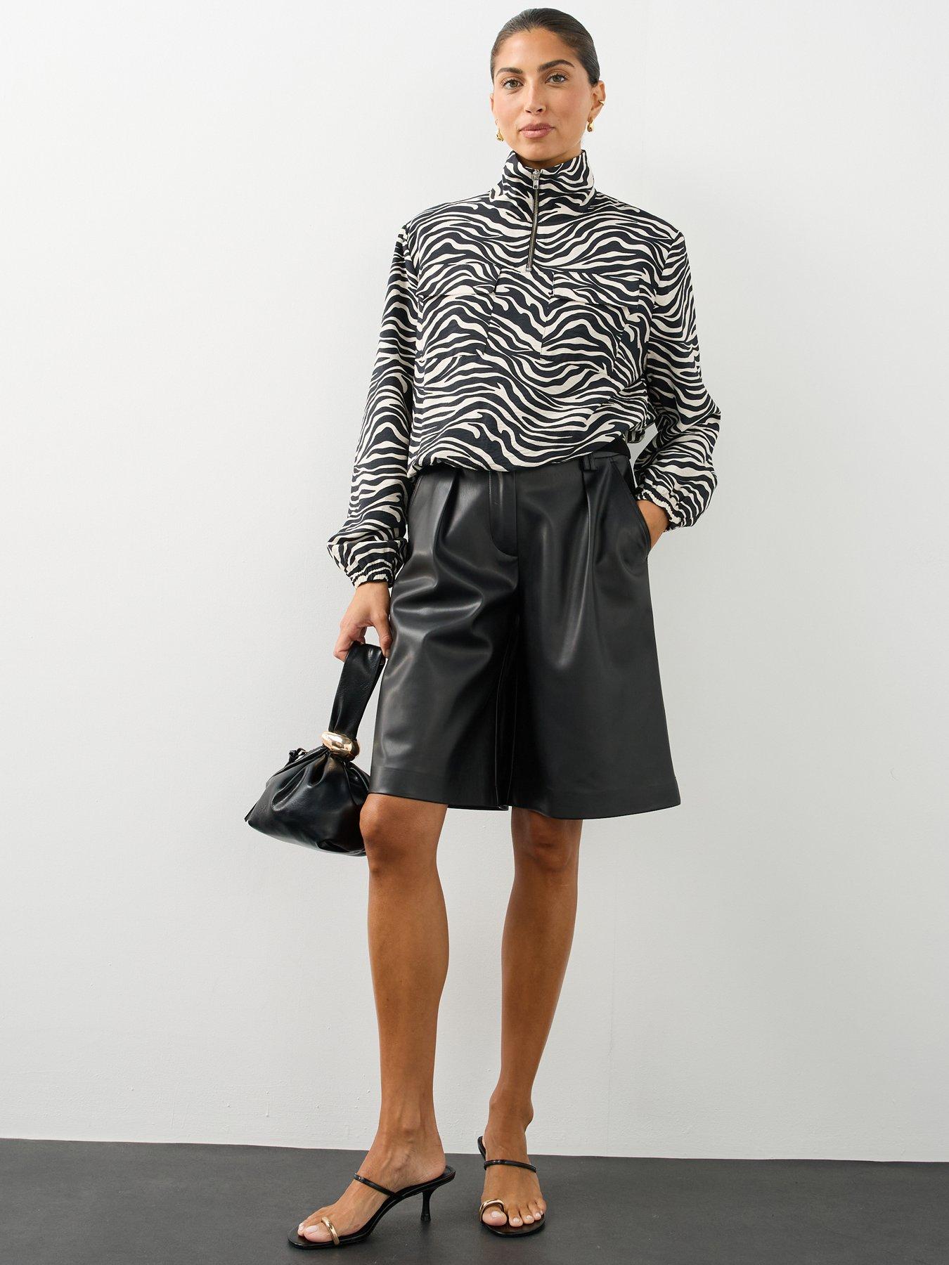 Image 3 of 6 of The Very Collection Womens Zebra Funnel Half Zip Lightweight Jacket - Multi