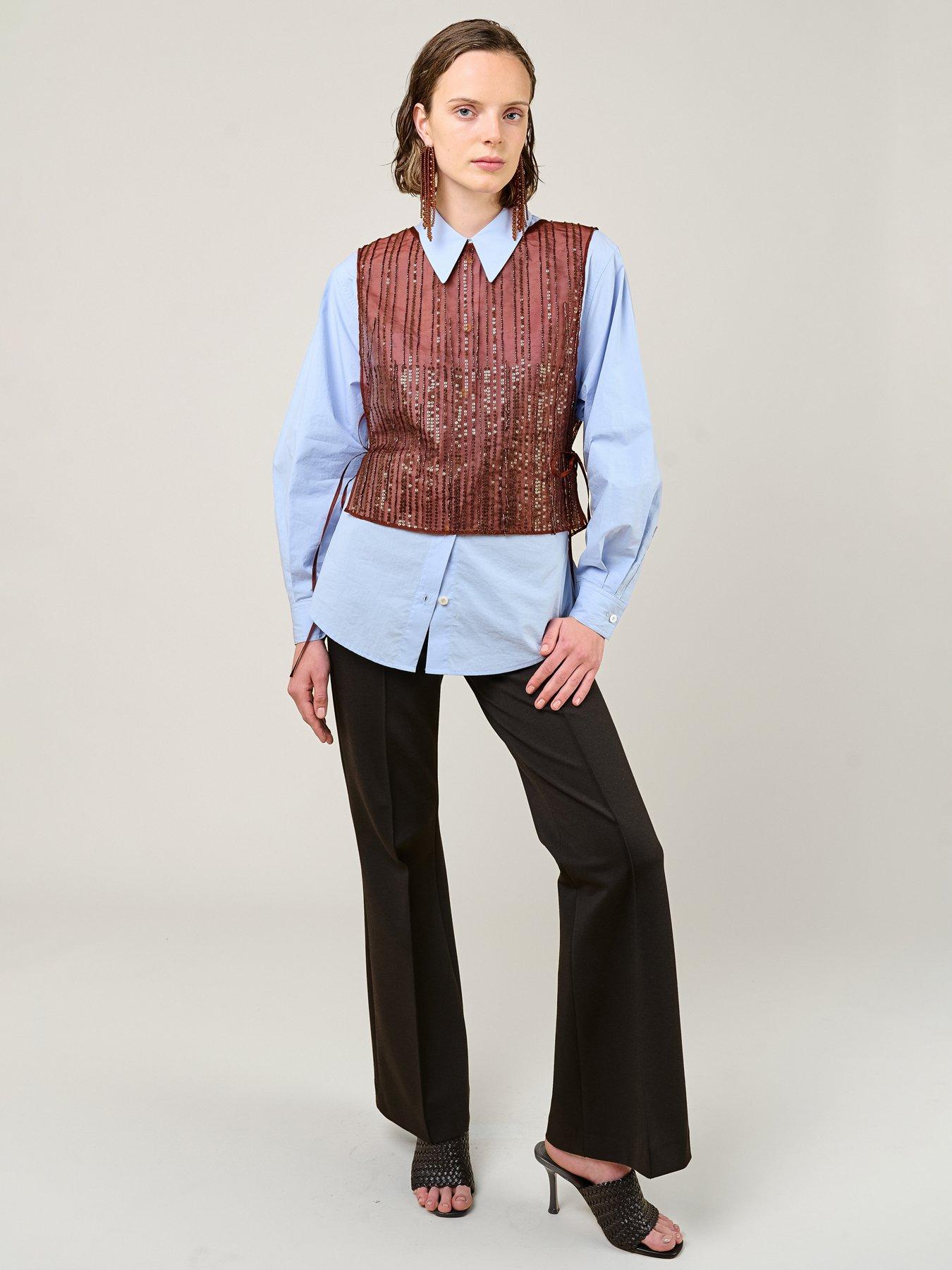 Image 1 of 3 of Vi.ve.re Womens Gillian Embellished Side Tie Tabard - Brown