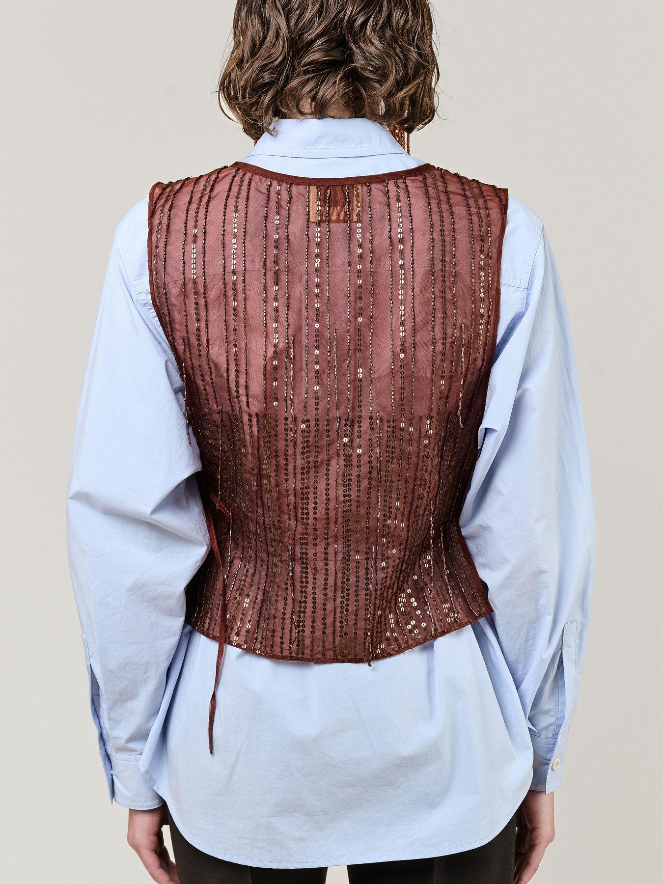 Image 2 of 3 of Vi.ve.re Womens Gillian Embellished Side Tie Tabard - Brown