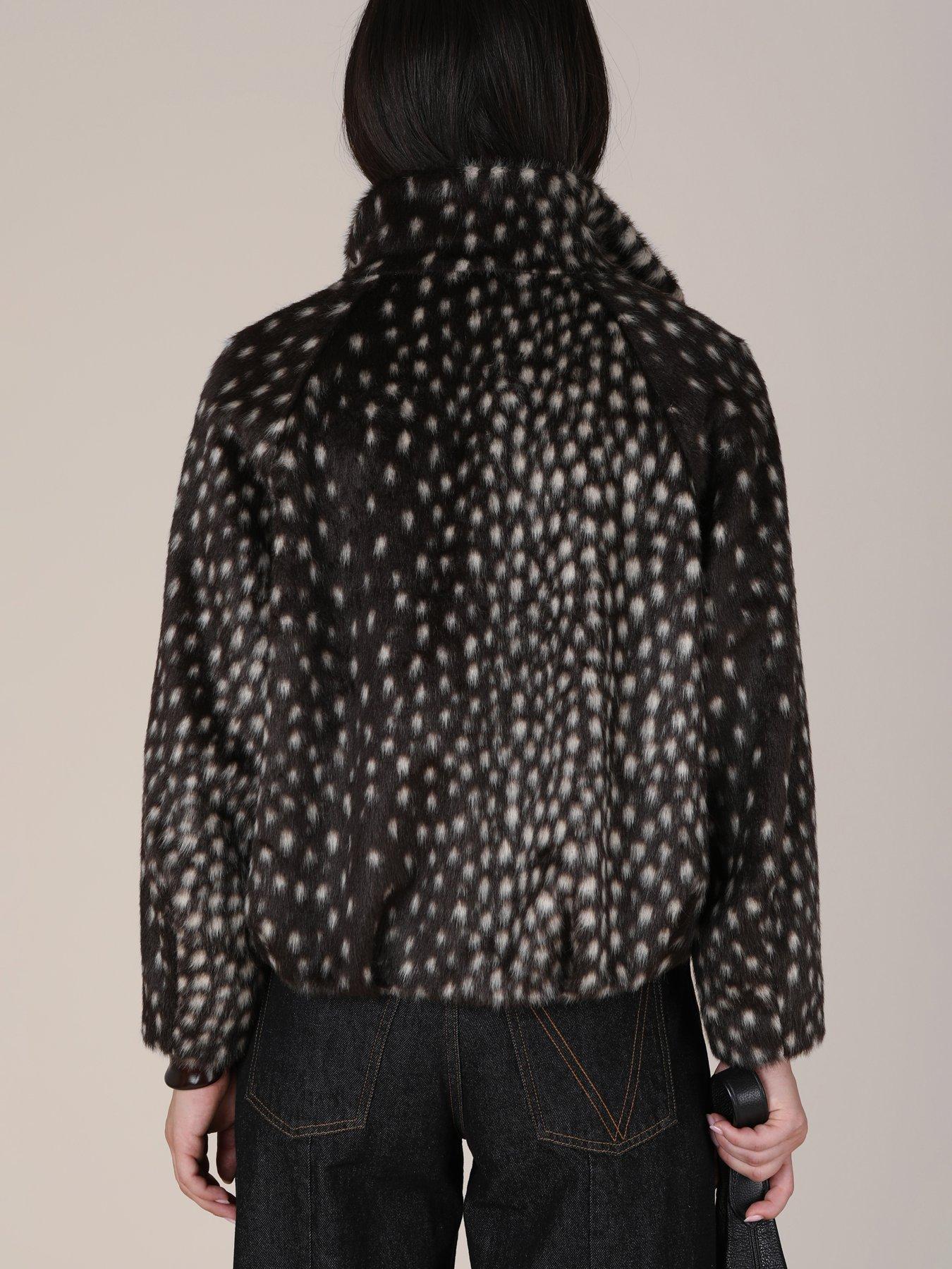 Image 2 of 3 of Vi.ve.re Vi.ve.re Womens Willow Cheetah Print Cropped Jacket - Black