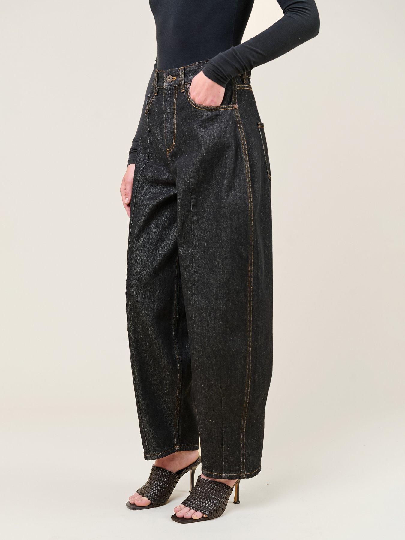 Image 3 of 3 of Vi.ve.re Vi.ve.re Womens Naya Barrel Leg Jeans - Black