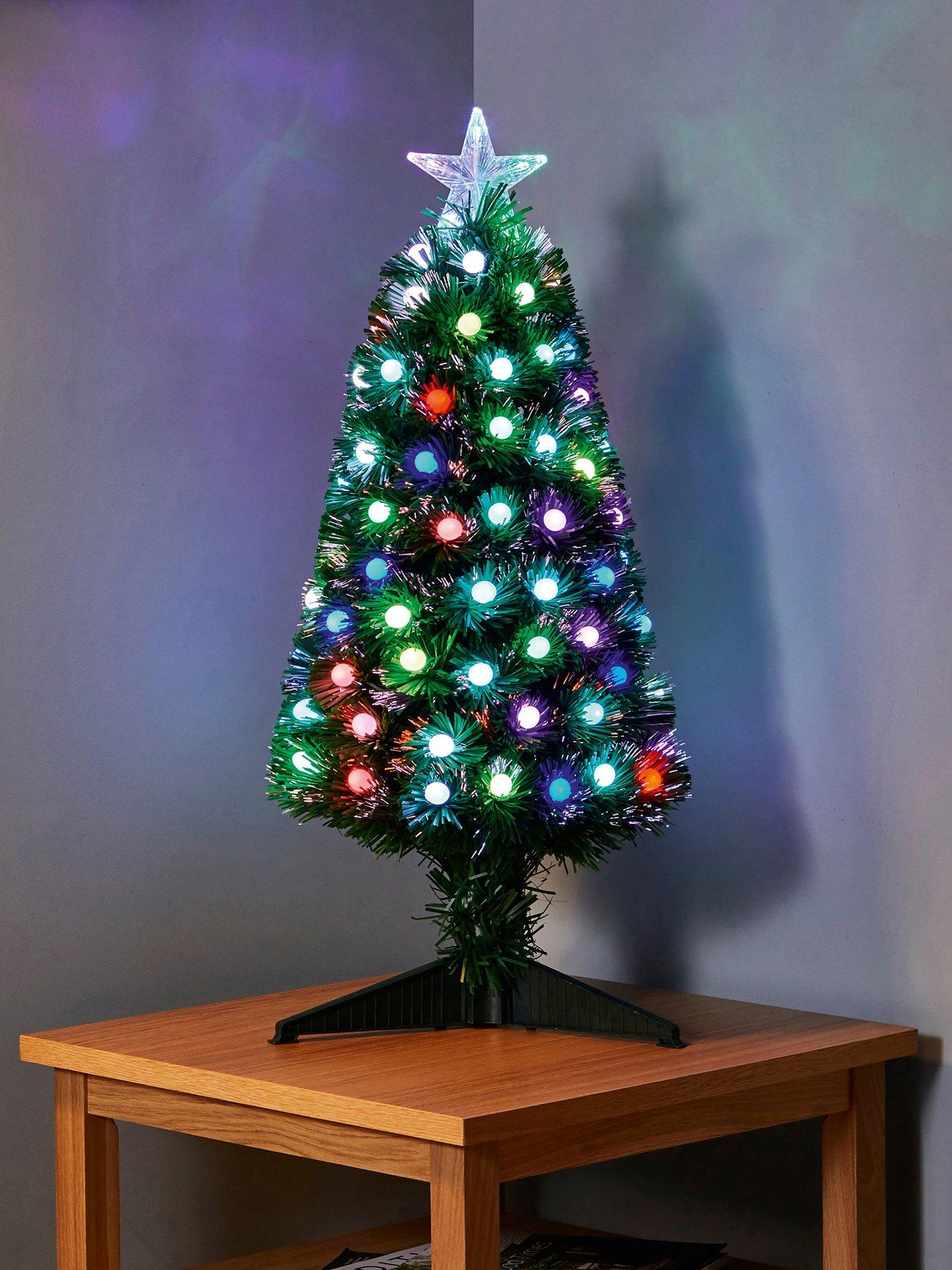 Image 1 of 5 of Premier Decorations 80cm Fibre Optic Tree With Ball Decoration