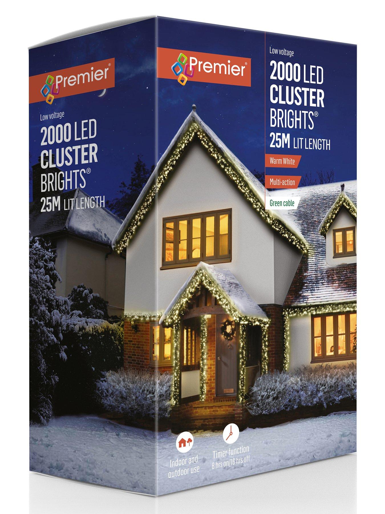 Image 1 of 5 of Premier Decorations 2000 Multi Action Cluster Lights With Warm White Led