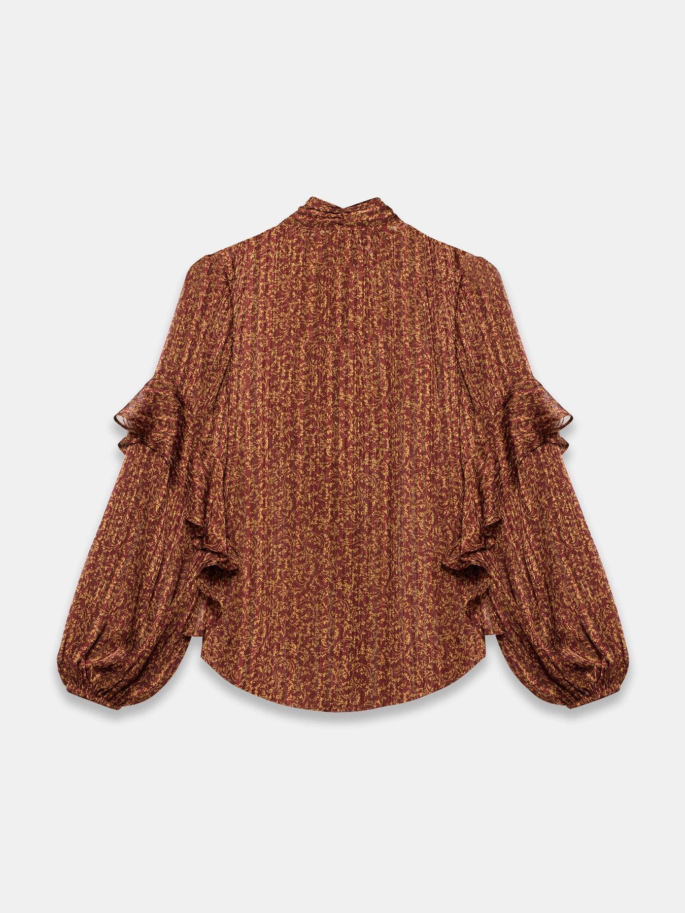 Image 6 of 6 of Mint Velvet Ditsy Floral Print Blouse - Brown