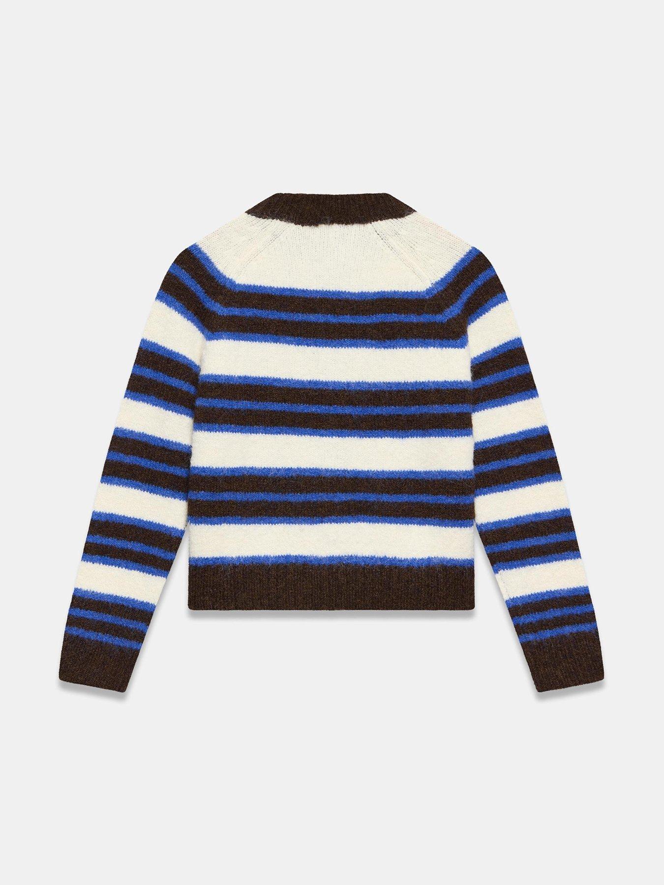 Image 6 of 6 of Mint Velvet Stripe Cardigan - Brown &amp; Blue