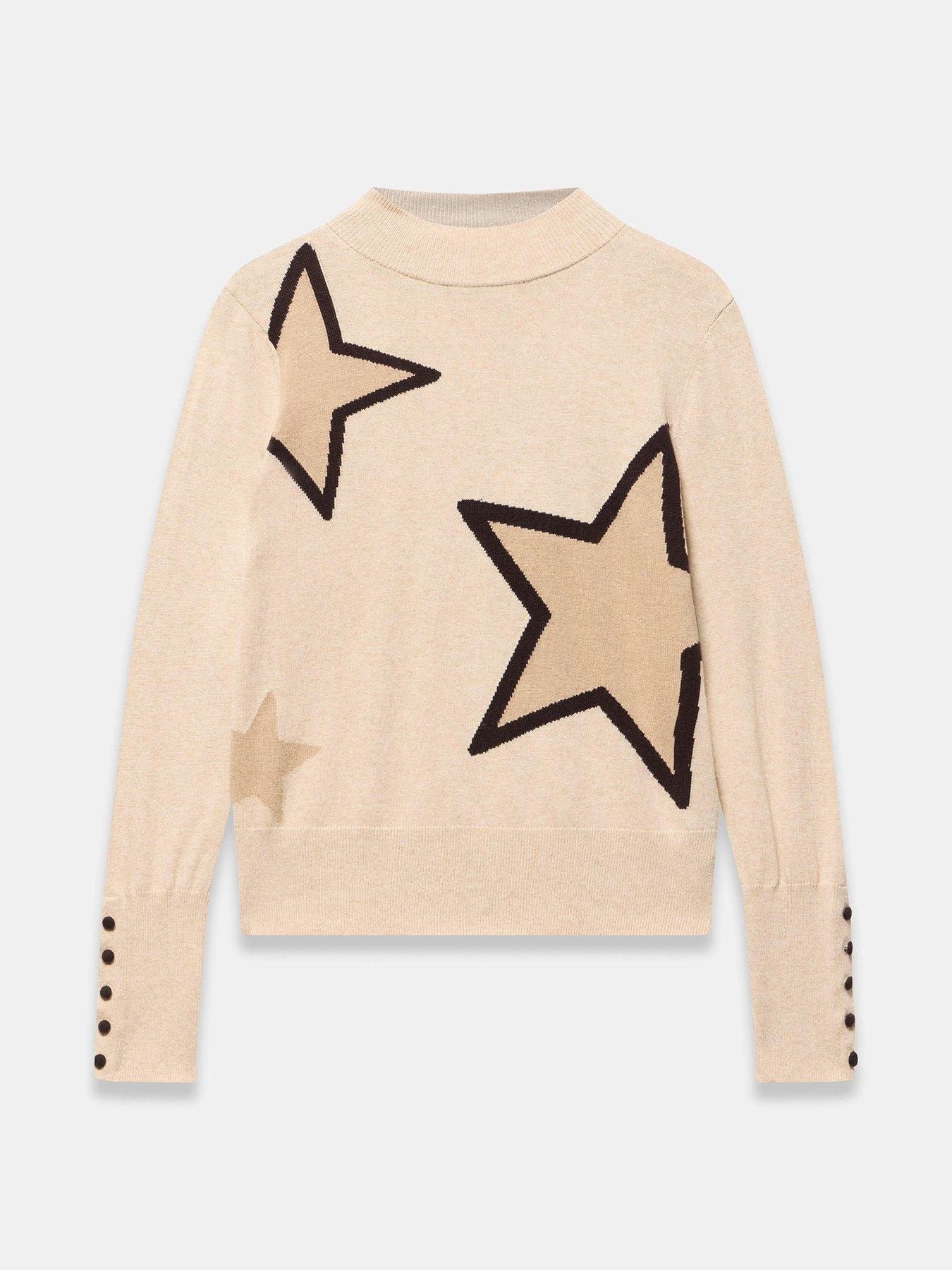 Image 5 of 6 of Mint Velvet Chocolate Star Longline Jumper - Cream
