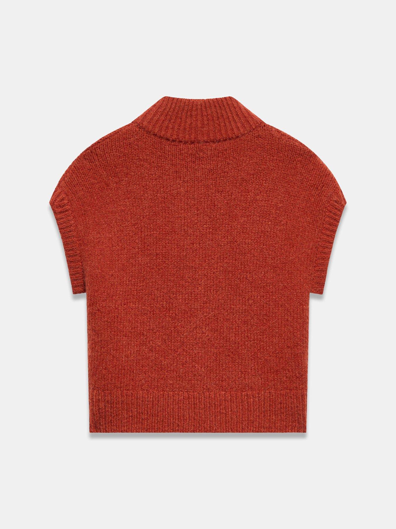 Image 6 of 6 of Mint Velvet Womens Half Zip Alpaca Blend Knitted Top - Orange