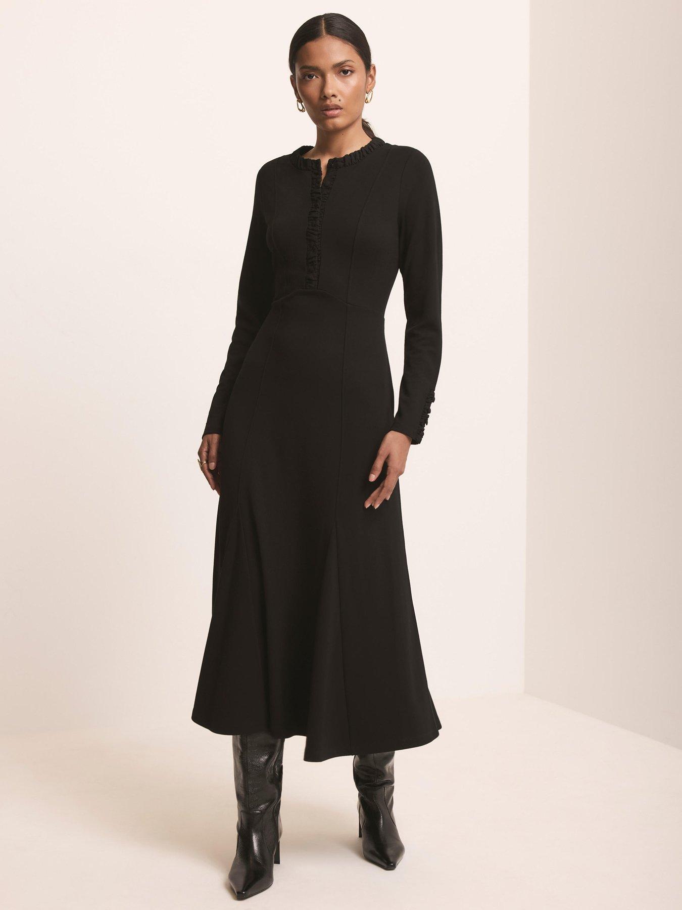 Mint Velvet Jersey Midi Dress - Black