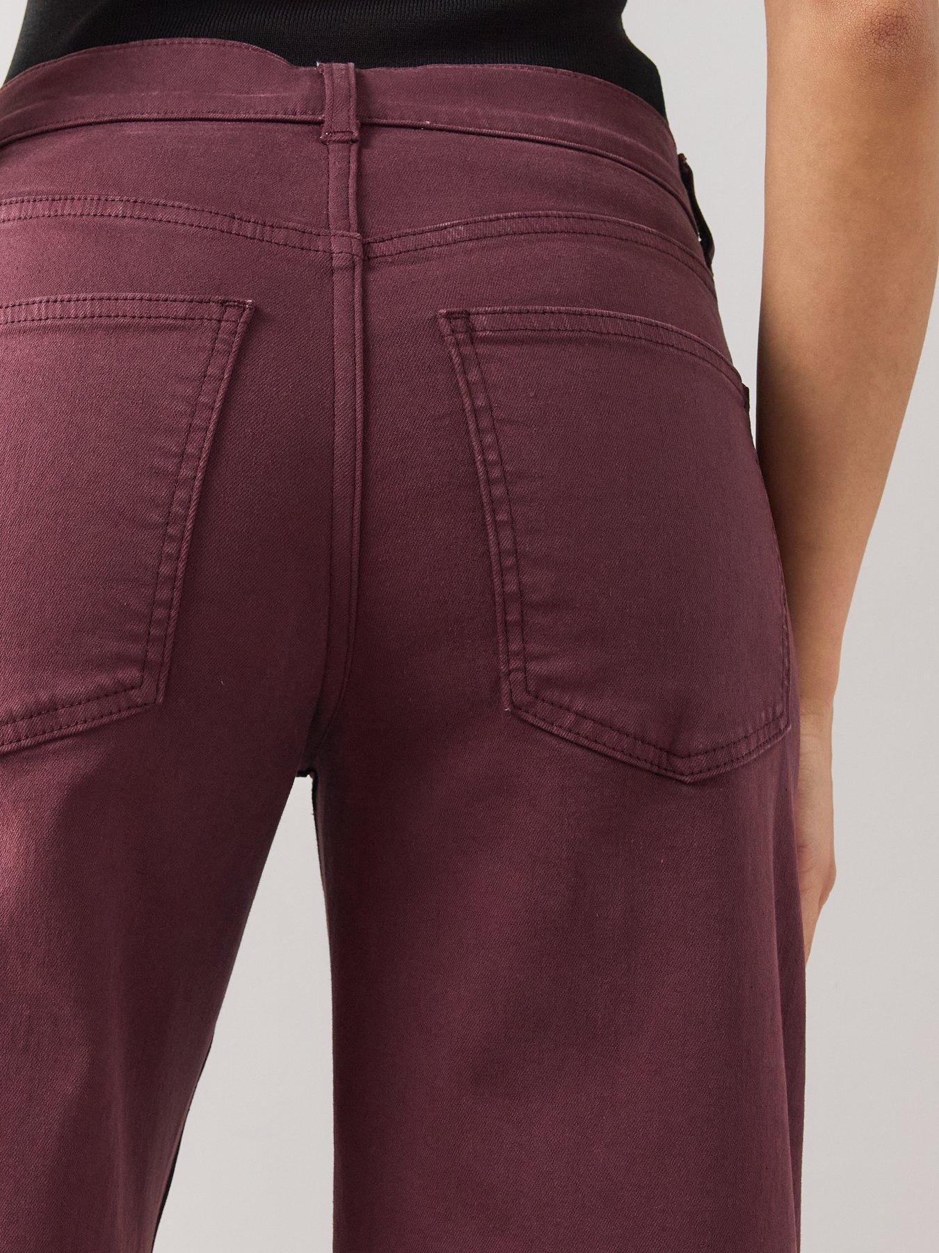 Image 5 of 7 of The Very Collection Mid Rise Stretch Wide Leg Jeans - Mulberry