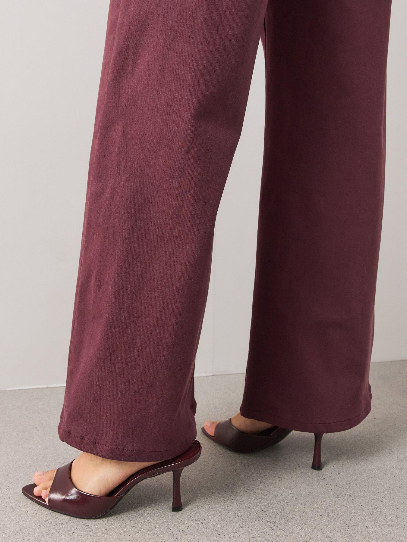 Image 6 of 7 of The Very Collection Mid Rise Stretch Wide Leg Jeans - Mulberry