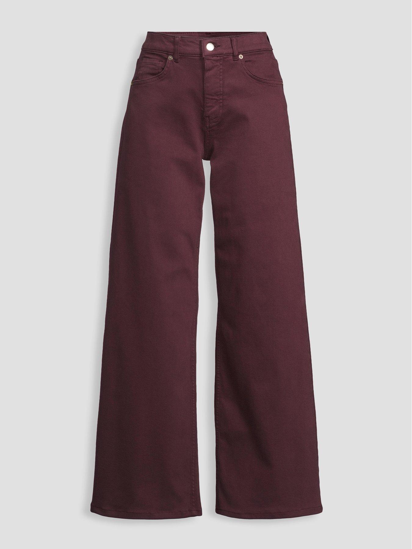 Image 7 of 7 of The Very Collection Mid Rise Stretch Wide Leg Jeans - Mulberry