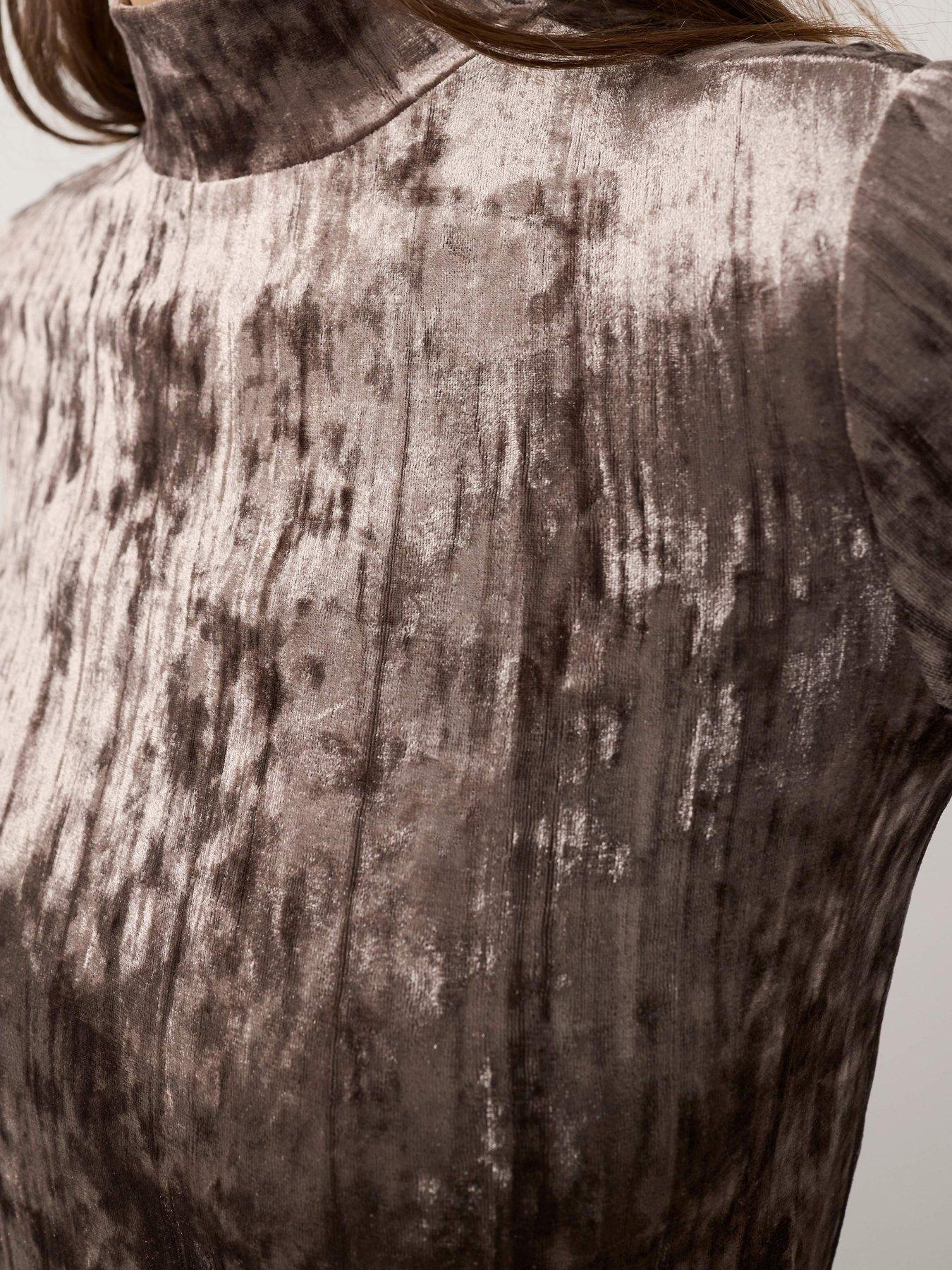 Image 4 of 6 of Mint Velvet Velvet High Neck Top - Brown