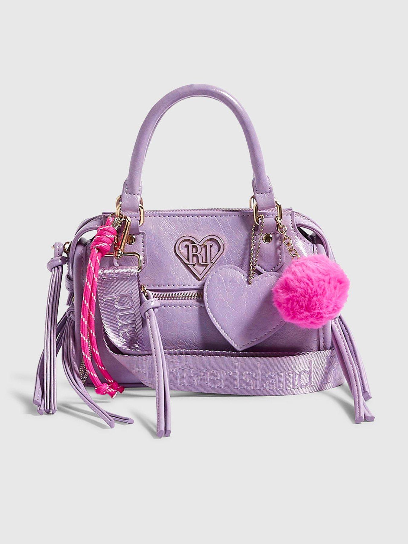 River Island Girls Mini Charm Zip Crossbody Bag - Purple
