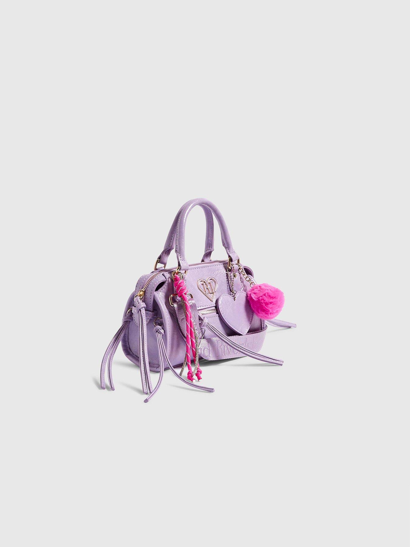 Image 2 of 5 of River Island Girls Mini Charm Zip Crossbody Bag - Purple