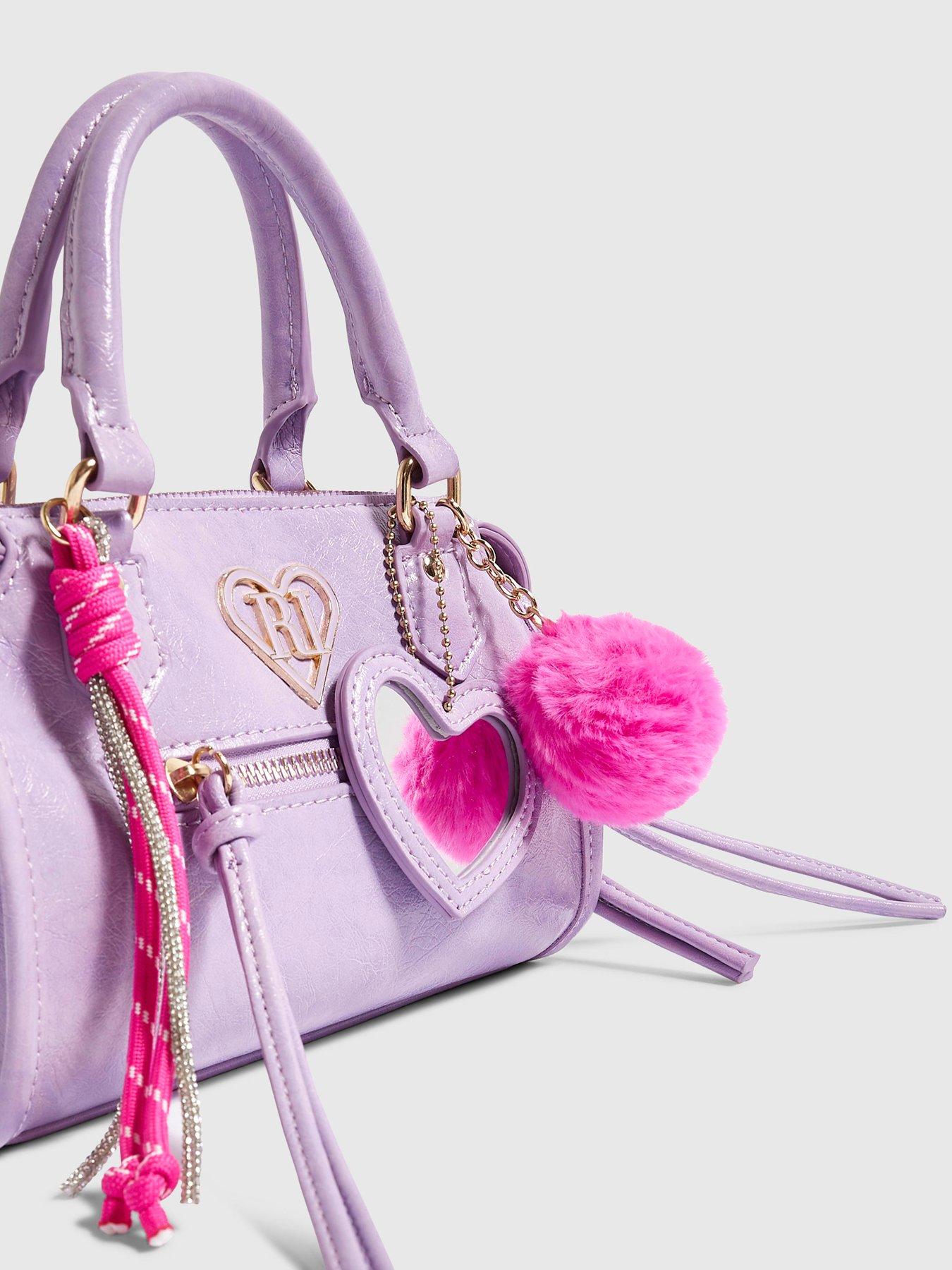 Image 4 of 5 of River Island Girls Mini Charm Zip Crossbody Bag - Purple