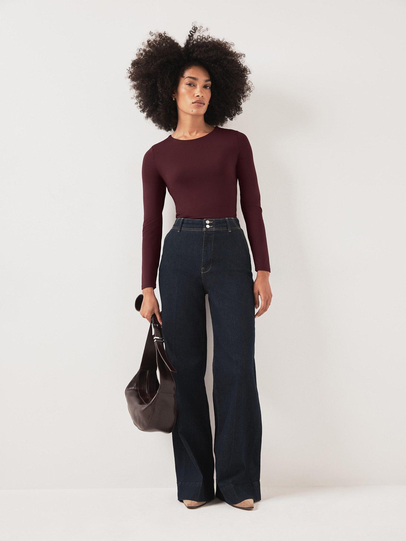Image 3 of 6 of Mint Velvet Crew Neck Long Sleeve Layering Top - Red