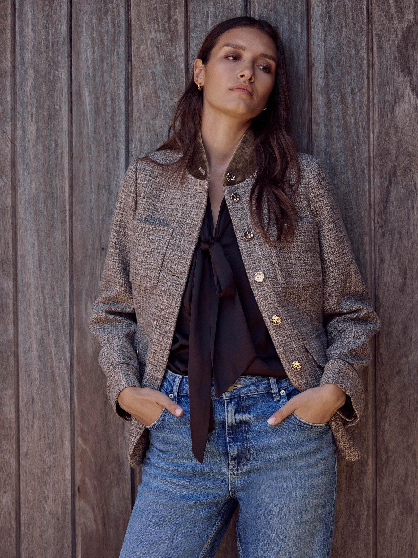 Image 1 of 6 of Mint Velvet Neutral Heritage Jacket - Cream